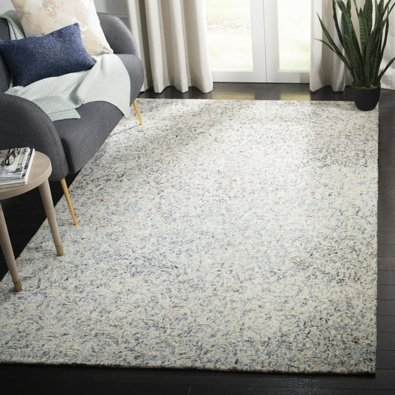 SAFAVIEH Renaissance Torma Abstract Wool Area Rug, Blue/Ivory, 5' x 8'