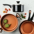 thumbnail image 6 of Farberware Glide Copper 4 Quart Ceramic Nonstick Sauté Pan with Tempered Glass Lid and Helper Handle, Dishwasher Safe, Black, 6 of 9