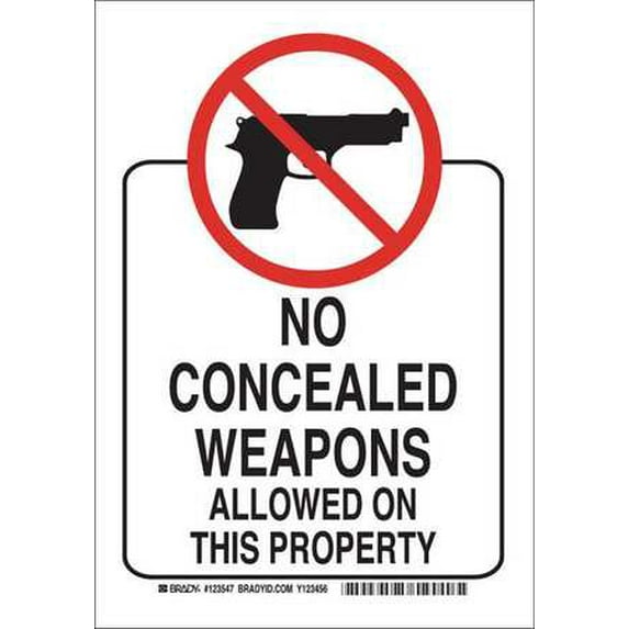 BRADY 123546 Admittance Sign, 10 x 7In, Blk and Red/Wht