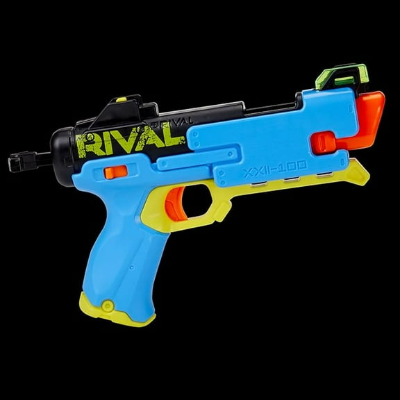 Nerf Rival Fate XXII-100 Blaster, sistema Rival más preciso, mira trasera ajustable, carga de recámara, incluye 3 rivales Accu-Rounds