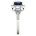 thumbnail image 3 of 3.005 ctw 3 Stone Anniversary Ring for Women | Princess Cut Simulated Blue Sapphire | Hyperallergenic Solid 14K White Gold, 3 of 5