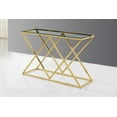 thumbnail image 1 of K-Living Castor Sofa Table/Table Console avec Plateau en Verre Trempé et Cadre Doré en Acier Inoxydable, 1 of 1