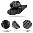 thumbnail image 2 of Tirrinia Women Floppy Straw Sun Hat Wide Brim Striped Beach Cap Foldable, Black, Head Circumference Measures 22.5”, Brim Measures 3.5”., 2 of 7