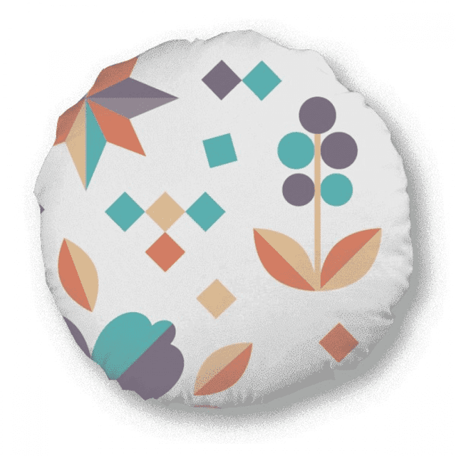 Flower Pixel Paint Art Deco Fashion Round Throw Pillow Home Decoration Cushion