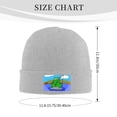 thumbnail image 3 of LNWH Knitted Acrylic Hat, Cartoon Frog Fishing Pattern Winter Beanie Hat for Cold Weather, Gray, 3 of 8