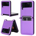 thumbnail image 1 of Pu Leather Case Compatible With Samsung Galaxy Z Flip 4, Ultra Thin Slim Durable Protective Cover, 1 of 5