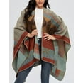 thumbnail image 2 of PIKADINGNIS Women's Winter Poncho Capes Vintage Open Front Tassel Blanket Shawl Wrap Cardigan Coat, 2 of 6