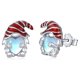 thumbnail image 5 of Huitan Father Christmas Design Stud Earrings Creative Red Hat Heart Imitation Moonstone Festive Earrings Santa Claus Jewelry New, 5 of 5