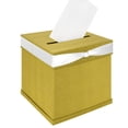 thumbnail image 4 of Koyal Wholesale Glitter Gold Wedding Card Box with Slot, White Satin Ribbon and Rhinestone Buckle, 10" x 10" Holder, 4 of 5