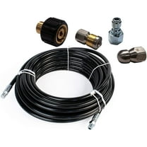 Ultimate Washer Sewer Jetting Kit for Power Pressure Washer, 1/4 Inch MNPT, 100 Ft Sewer Hose, Laser Nozzle and Rotating Drain Jetting Nozzle, 4400 PSI