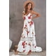 thumbnail image 2 of ABPHQTO Vestido maxi floral blanco con tiras finas y encaje para mujer, 2 of 5