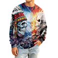 thumbnail image 4 of Broave Mens Knit Crewneck Long Sleeve Shirt Halloween Graphic Pullover Casual ,Gothic Skeleton Crew Neck Sweatshirt for Daily Wear & Halloween Party Outfit, 4 of 6