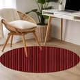 thumbnail image 4 of Small Round Rug 3Ft Washable Non-Slip, Red Plants Texture Circle Area Rugs for Living Room Bedroom, Vintage Country Trees Pattern Indoor Floor Mats Carpet Runner for Home Decor, 4 of 8