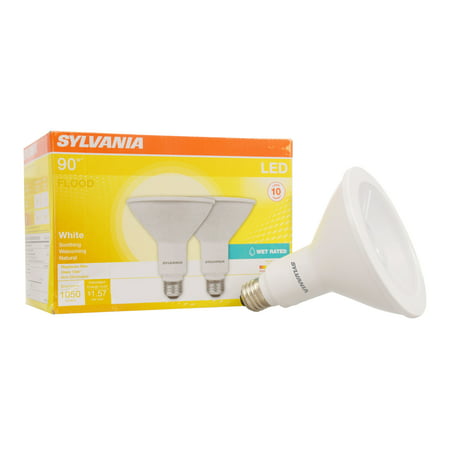 Sylvania 90-Watt Equivalent LED Flood Light Bulbs, PAR38, Bright White, (Best Outdoor Light Bulbs For Cold Weather)