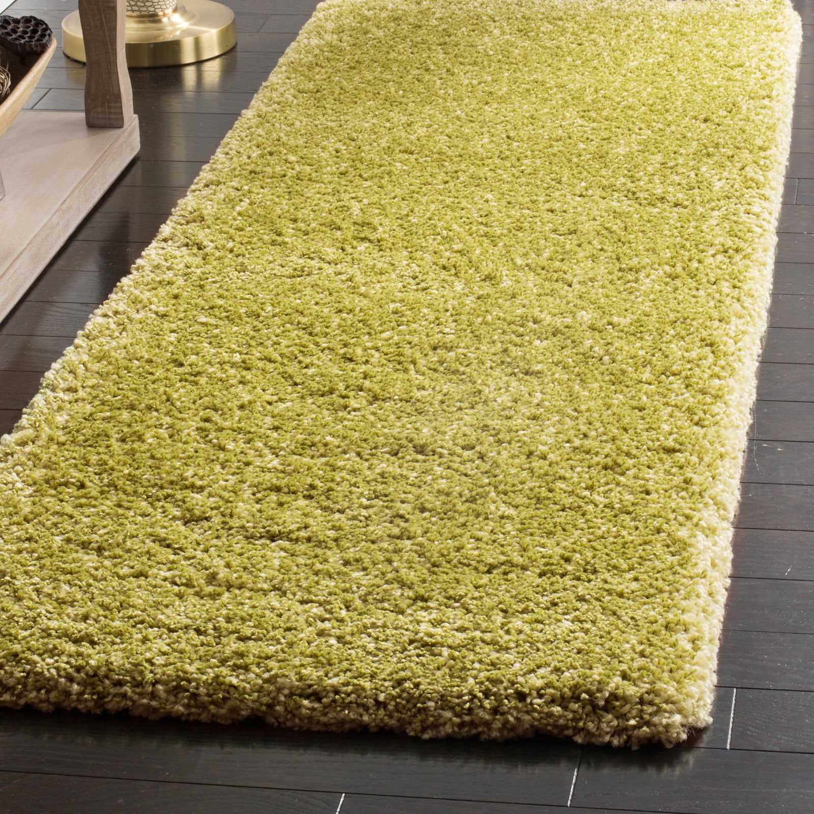 SAFAVIEH Santa Monica Chelsey Solid Shag Runner Rug, Purple, 2'3" x 7'