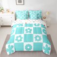 thumbnail image 2 of Homewish Retro Flowers 7 Pieces Bedding Comforter Set for Kids Children Teens,Geometric Plaid Grid Full Bedding Set Lightweight,Chic Floral Fitted Sheet Flat Sheet,Ultra Soft Home Decor,Reversible, 2 of 8
