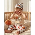 thumbnail image 5 of BemeyourBBs Newborn Baby Boys My First Basketball Season Outfit Infant Boys Summer Clothes Letters Print Short Sleeve Romper Basketball Pants Set Hat, 5 of 9