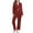 Red, variant on Cavosen Christmas 2 Piece Womens Christmas Pajamas Lapel Long Sleeve and Elastic Waist Pants Breathable Sleepwear Santa Printed Warm Cute