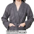 thumbnail image 5 of GOLD TEXTILES Premium Terry Cloth Robes for Women Lightweight Long Bathrobe, Adjustable Towel Robe Belt with Collar Medium Long Gray Pack of 1, 5 of 6