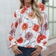 thumbnail image 5 of Camisa estampada floral para mujer, camisa de manga larga para mujer, camisa de manga acampanada para mujer, camisa de manga larga ultra sensible, 5 of 8