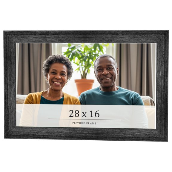 28x16 Frame Black Real Wood Picture Frame Width 1.5 inches | Interior Frame Depth 0.5 inches | Barn