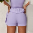 thumbnail image 4 of Women's High Waist Pleated Skort with Built-In Shorts and Asymmetrical Wrap Design- Small, Purple, 4 of 6