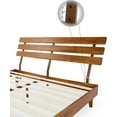 thumbnail image 3 of Bme Twin Size | Caden Deluxe Wooden Bed Frame with Adjustable Headboard, Mid Century Style, Acacia Wood, Caramel, 3 of 5