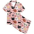 thumbnail image 3 of CONFREE Halloween Pajamas Toddler Girl Short Sleeve Cartoon Pumpkin Ghost Loungewear Tops Shorts Hallowmas Pjs for Toddler Girl Cozy Jammies, 3 of 3