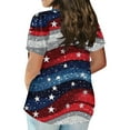 thumbnail image 4 of XADYUY Womens Plus Size Summer Tops 2025 4th Of July Stars Stripes Glitter Print Tunic Shirts Dressy Crew Neck Short Sleeve Tshirt Independent Day Patriotic Tunic Tops,XL Vermilion, 4 of 5