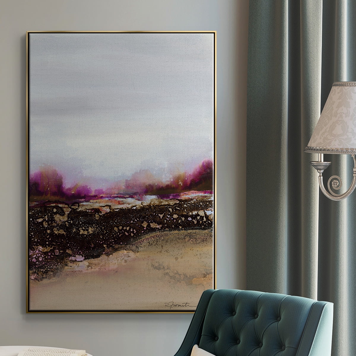 Reflections of My Mind Framed Premium Gallery Wrapped Canvas - Ready to Hang - 25 x 37 - Gold Floating Frame
