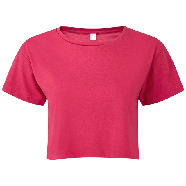 TriDri - Top Crop para Mujer (Rosa Fuerte)