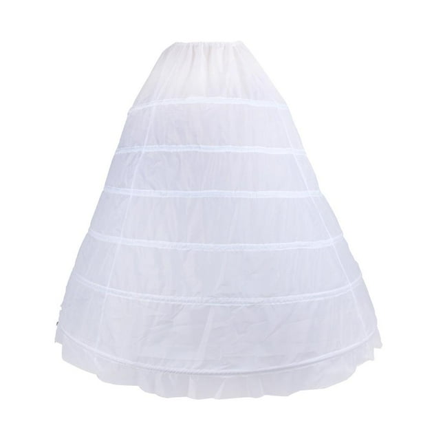 WALFRONT Adjustable 6 Hoops Petticoat White Bridal Crinoline Petticoats ...