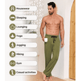 thumbnail image 5 of ANLIQI Mens Pajama Pants Rayon Made from Bamboo Soft Comfy Lounge Bottoms with Pockets 2 Pack (Dark Gray&Olive Green, M), 5 of 7