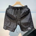 thumbnail image 2 of XFeng Men Nylon Athletic Shorts Elastic Waist Drawstring Printed Logo Quick Dry Knee‑Length Shorts, 2 of 3