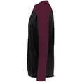 thumbnail image 3 of Holloway 223502.486.XL Momentum Team Long Sleeve T-Shirt, Black & Maroon - Extra Large, 3 of 5