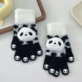 thumbnail image 2 of Moocorvic Cute Plush Winter Full-Finger Gloves for Women & Teen Girls,Black, 2 of 3