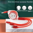 thumbnail image 2 of Cable de datos telescópico de uno a tres para línea de carga de teléfono móvil tres en uno Apple Android TYPEC, 2 of 6