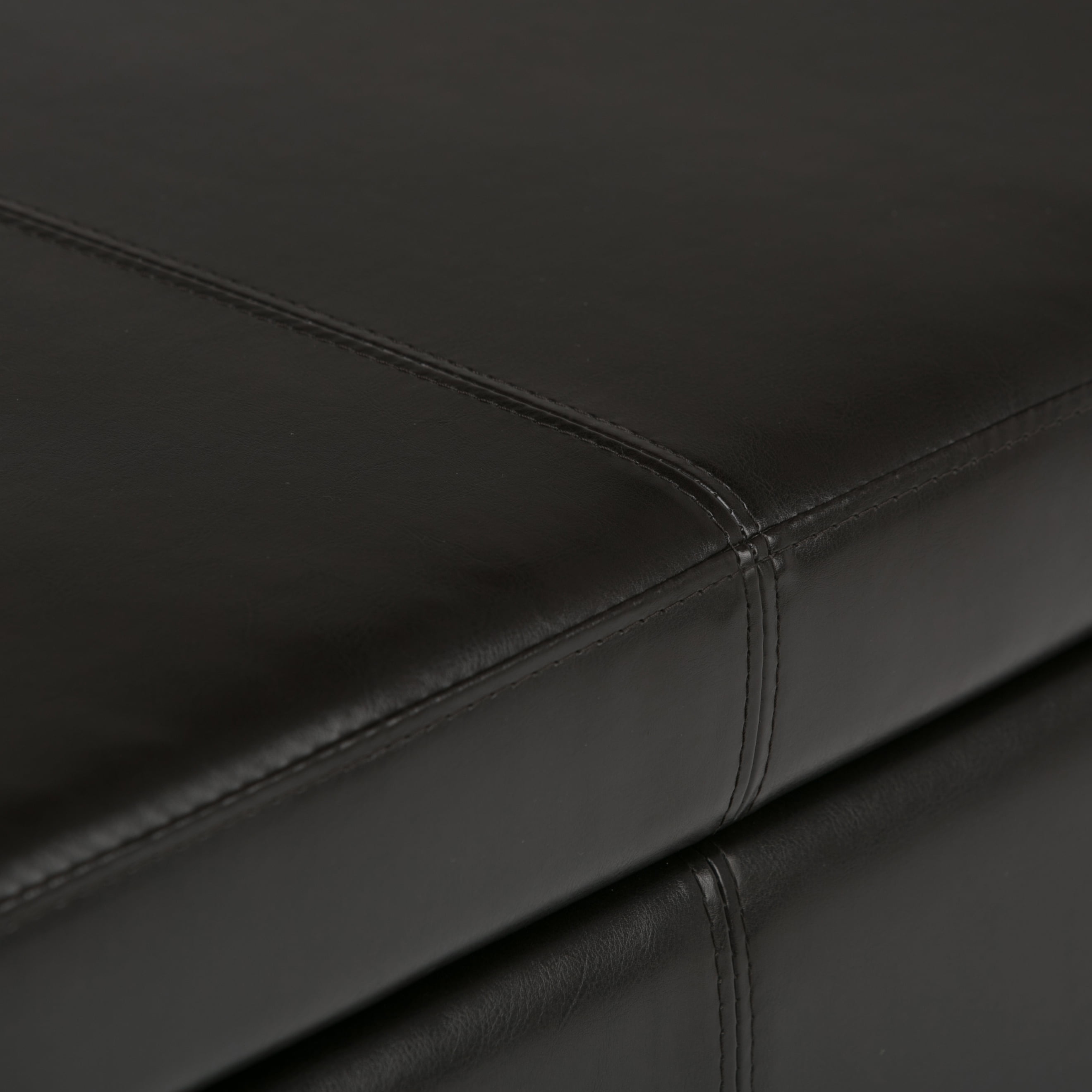 Avalon 48 inch Wide Contemporary Storage Ottoman Bench in Tanners Brown Vegan Leather