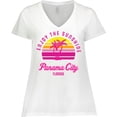 thumbnail image 3 of Inktastic Summer Enjoy the Sunshine Panama City Florida in Pink Women's Plus Size V-Neck T-Shirt, 3 of 5