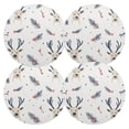 thumbnail image 3 of Round Grid Placemat ,One Sizex1, Round Placemat, PVC Plate Mat，15.4 Inch Non-Slip and Heat Resistant, Table Placemat, Dining Room Placemat Christmas Deer Seamless, 3 of 7