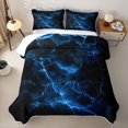 thumbnail image 2 of Homewish Blue Lightning Quilt Full,Aesthetic Geometric Full Bedspread Sets,3pcs, 2 of 7