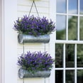 thumbnail image 4 of 10 Bundles Artificial Lavender Flowers Outdoor Fake Plants Faux Plastic UV Resistant Flowers for Home Garden Porch Window Box and Cemetary Grave Decorations (10, Blue), 4 of 5