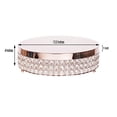 thumbnail image 4 of Balsa Circle 13.5" Rose Gold Metal Beaded Cake Stand Cake Holder, 4 of 8