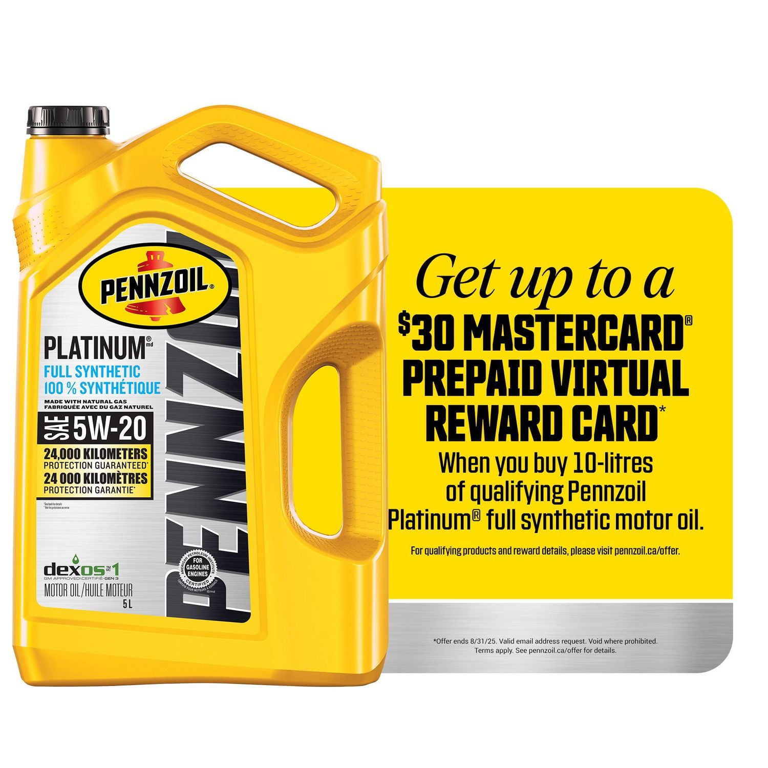 Pennzoil Platinum Synthetic 5W20 Motor Oil 5L