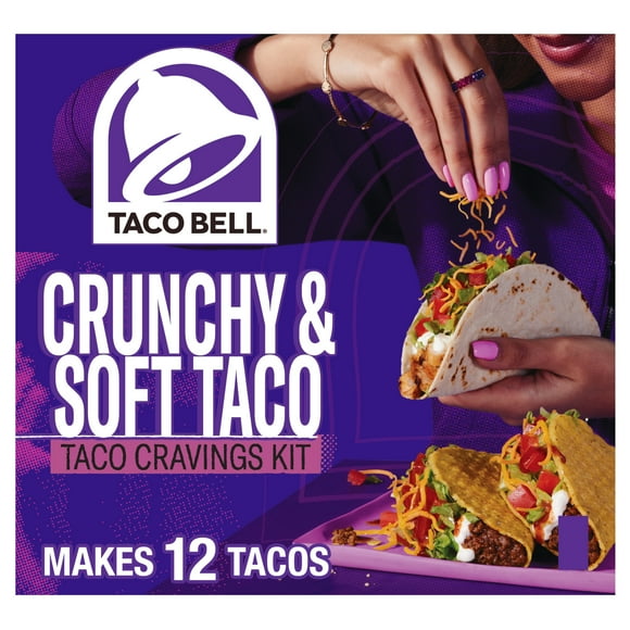 Taco Bell Crunchy & Soft Taco Cravings Kit, 370 g Box, TB CRUNCHY SOFT KIT