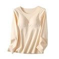thumbnail image 1 of aidice T-Shirts pour Femmes avec Soutien-Gorge Intégré Col Rond Manches Longues Vêtements de Maison Décontractés Confortables, 1 of 3