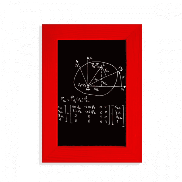Math Kowledge Circle Art Deco Fashion Picture Display Art Red Photo Frame