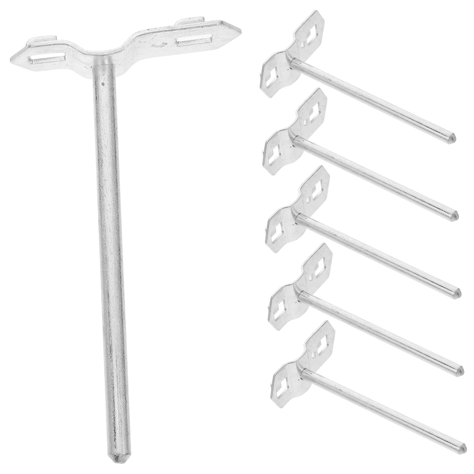 FOMIYES 6Pcs Heavy Duty Plated Silver Pegboard Hooks for Garage and Home Tool Hanging