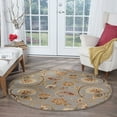 thumbnail image 3 of Tayse Impressions Area Rug IMP7772 Transitional Beige Flower Vines 7' 10 x 7' 10" Round, 3 of 11