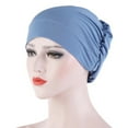 thumbnail image 3 of SPRING PARK Women Solid Color Soft Knotted Night Sleep Casual Beanie Cap Muslim Bonnet Turban Chemo Hat, 3 of 5